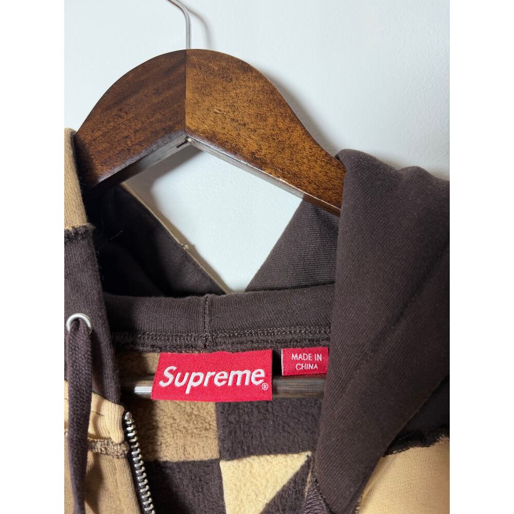 Supreme Reverse Patchwork Zip Up Hooded Sweatshirt - image 5